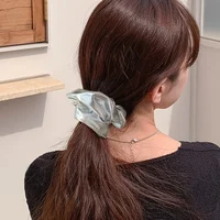 【Fashion Hair Band】1-Piece Creative Silver Pu Leather Hair Band | Women's Fashionable High And Low Ponytail Hair Band Headdress - Image 4
