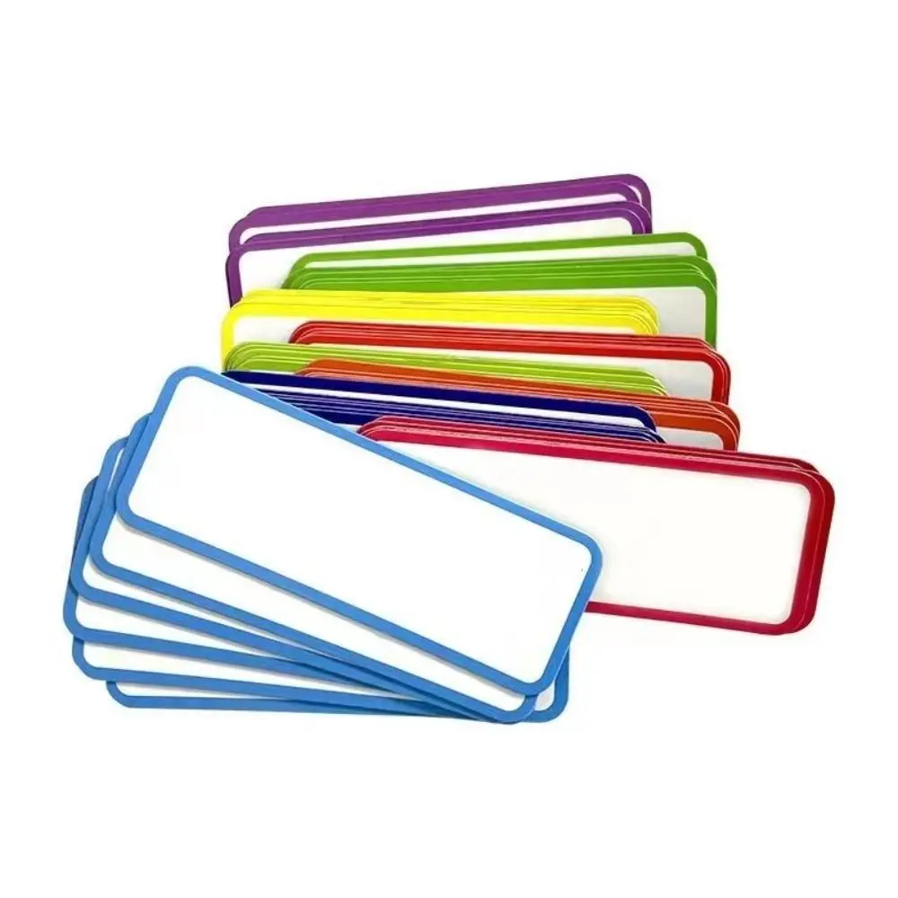 27pcs 내구성 지울 수 있는 태그 보드 9가지 색상 휴대용 자기 라벨 화이트보드 사각형 편리함