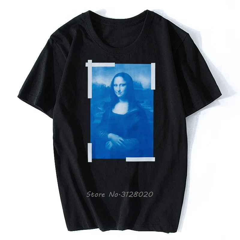 Mode Baumwolle Herren Mona Lisa Druck T Top Männer Sommer Luxus Designer T-shirt Casual T-Shirt Streetwear Harajuku – Detail 4