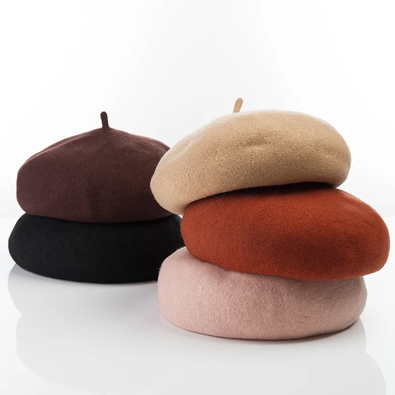 

MAXSITI U Autumn Winter Upgraded Thickened Wool Berets Caps For Women Vintage Solid Artistic Painter Hat retro hat mushroom hat