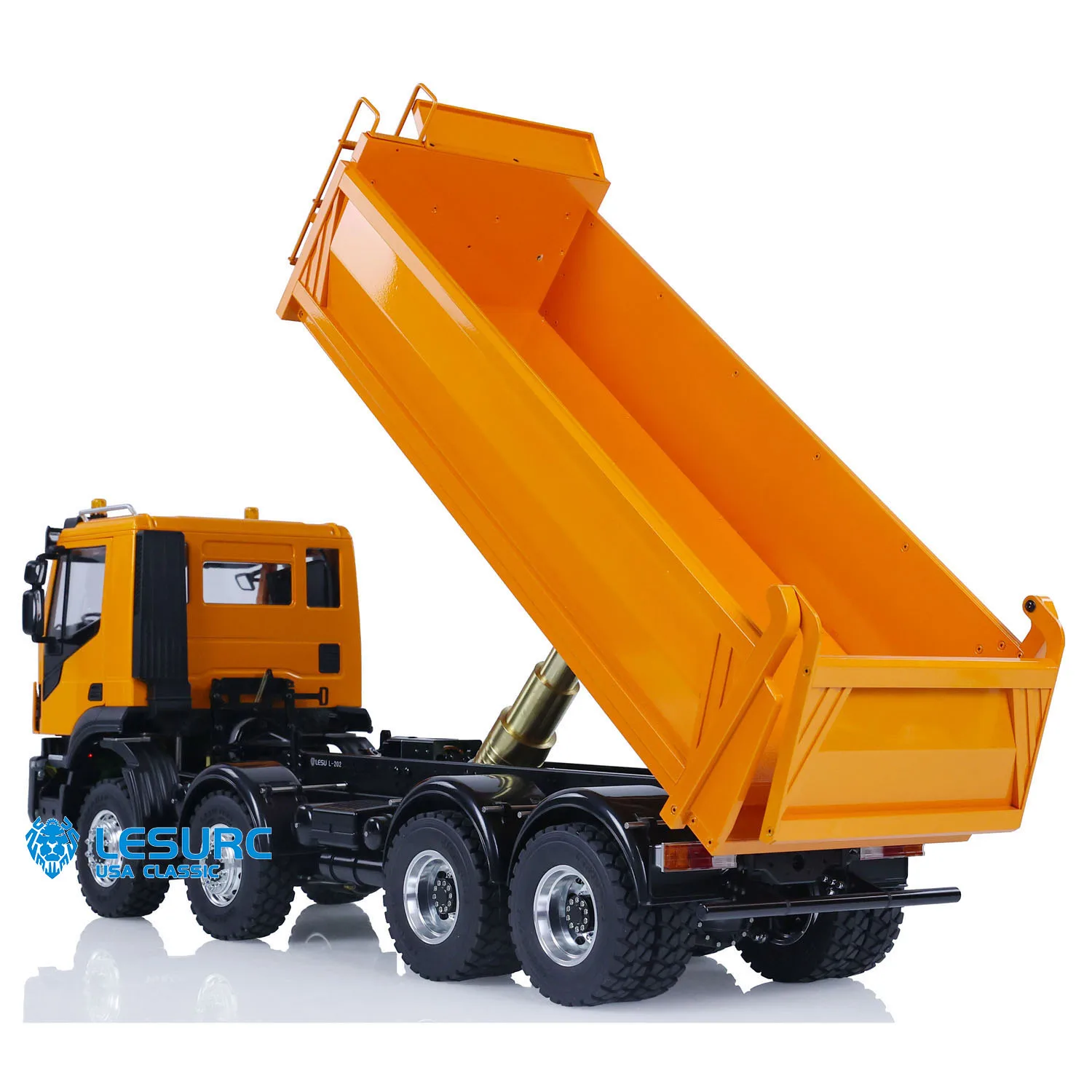 Toys 8X8 LESU 1/14 RC Hydraulic Dump Truck Cars Light Sound Systems Remote Control Tipper Dumper Painted Gift for Boys THZH1711 6