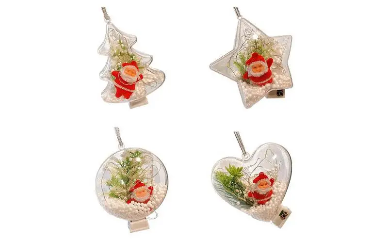 

Clear Christmas Ornaments Fillable Decorative Lights Glow Tree Hanging Ornaments For Halloween Wedding Home Party Decoration