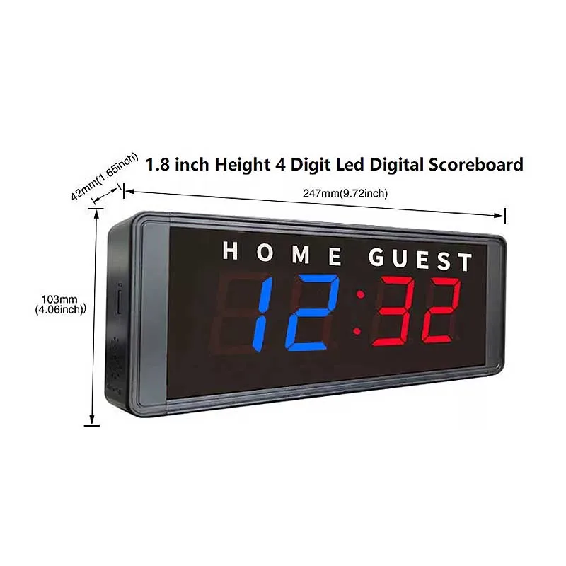Small Tabletop Score Keeper for Indoor Games & Sports, Wireless Remote