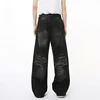 IEFB High Street Men's Jeans Casual Washed Whiskers Solid Color Loose Trendy Straight Wide Leg Male Denim Pants Autumn 9C7862 6