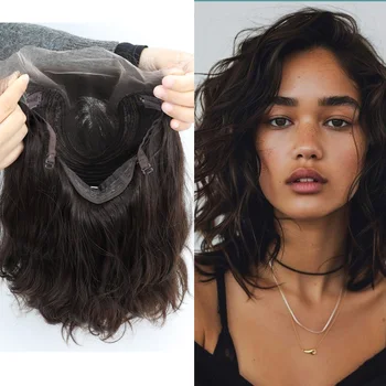 Jewish Wig Lace Top Virgin European Hair Natural Wave Transparent HD Lace Sheitels Kosher Wig Light Breathable Natural Hairline