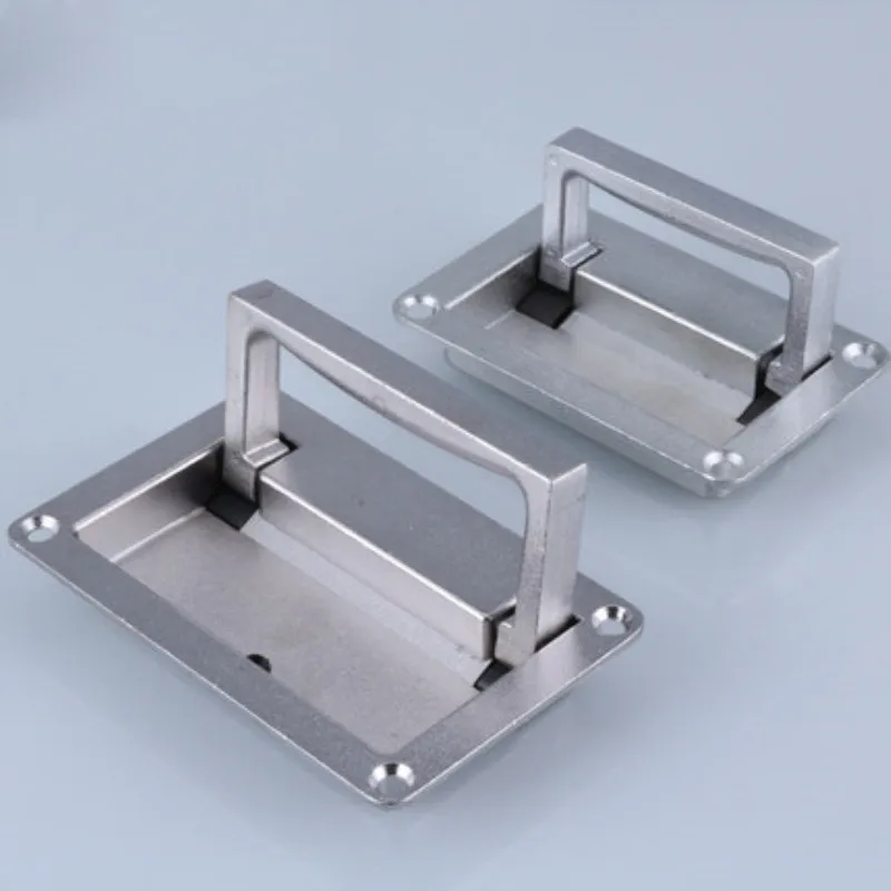 Zinc Alloy Recessed Pull Handle Container Handle Rectangle Shaped Recessed Folding Pull Grip 1pc
