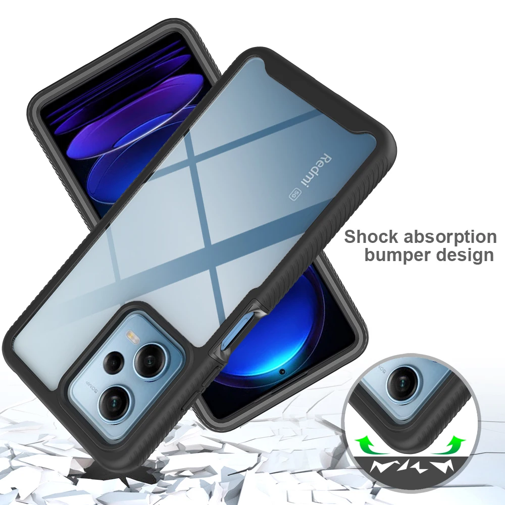 For Xiaomi Redmi Note 12 5G Crystal Case 360 Protect Shockproof Bumper Funda  Redmi Note 12 Pro Case Mi Note12 12Pro Phone Cover