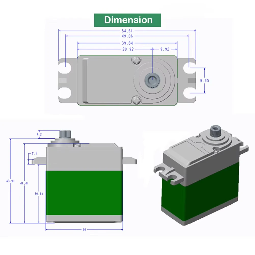 Digitālais servomotoram TD-8815MG ar 15 kg cm, metāla zobenā, 360° RC