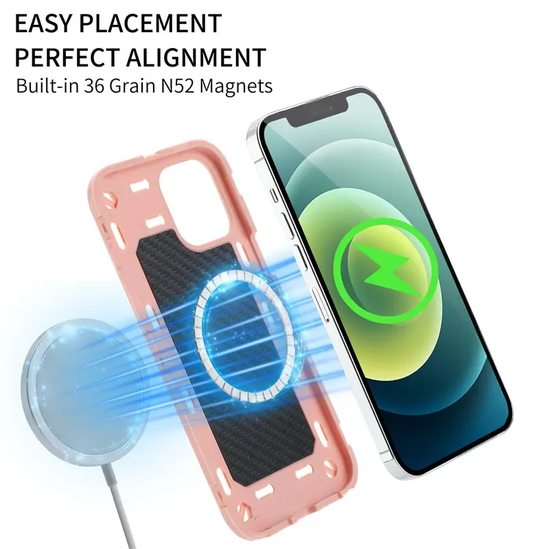 Heavy Armor Shockproof Magnetic Charging Phone Case