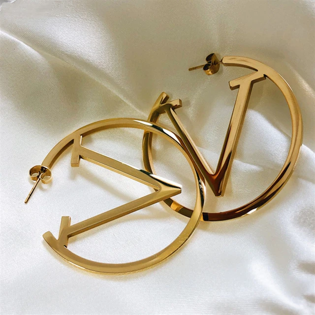 aretes de oro para mujer 14k originales lv