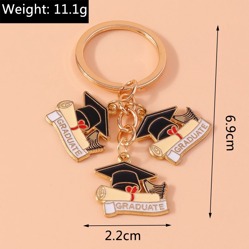 Kreative akademische Kleid Schlüssel bund Bleistift Schlüssel ring für Männer Frauen Handtasche Anhänger DIY Abschluss feier Schmuck Geschenk – Detail 6