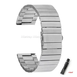 Sleek Stainless Steel Watch Band Replacement Strap - 22mm (Steel and tool)