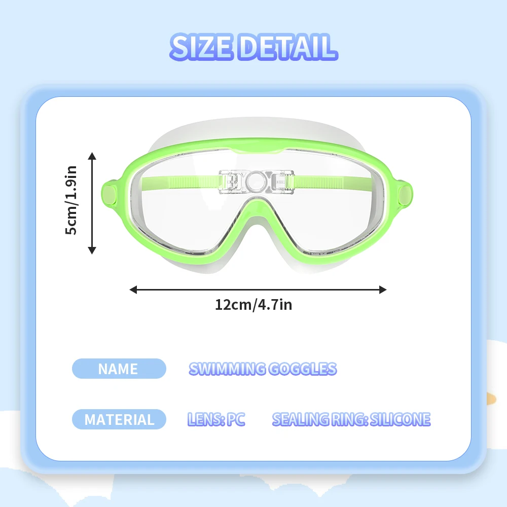 Swimming Goggles HD Waterproof Anti-Fog Electroplating For Kids Boys Girls