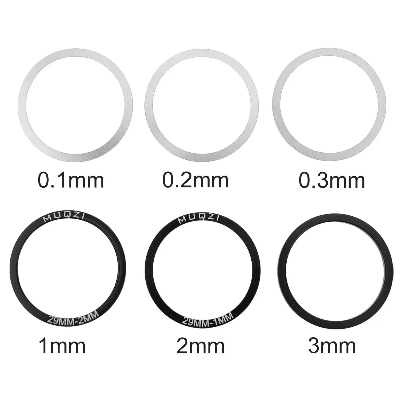 Aluminum Alloy Bicycle Bottom Bracket Spacer Set - 6 Piece Crankset Washers Collection