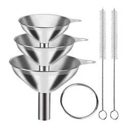 Premium Stainless Steel Kitchen Funnel Set - Versatile Food Grade Metal Funnels (5PCS)