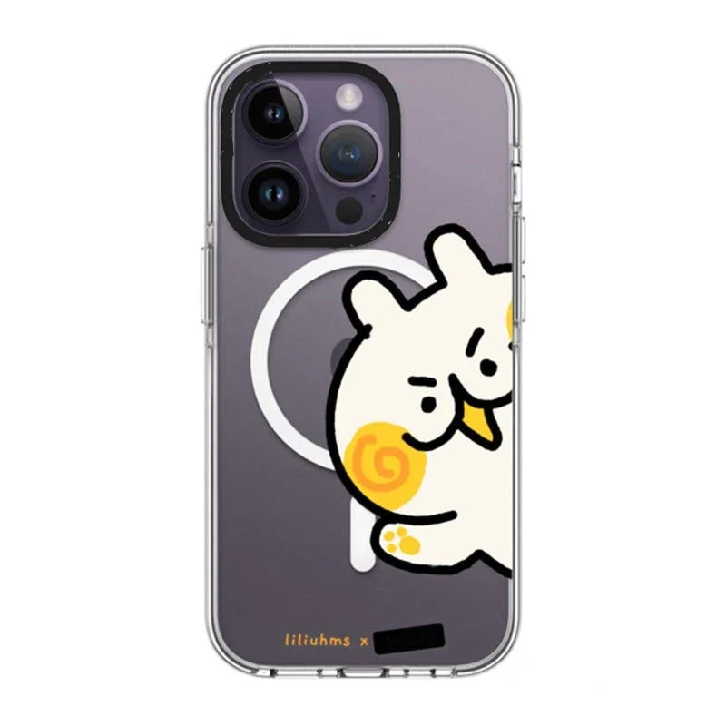 MagSafe Acrylic Cartoon Stamp Phone Case Cover for IPhone 12 13 14 15 Pro Max Case for IPhone 15 Pro Max