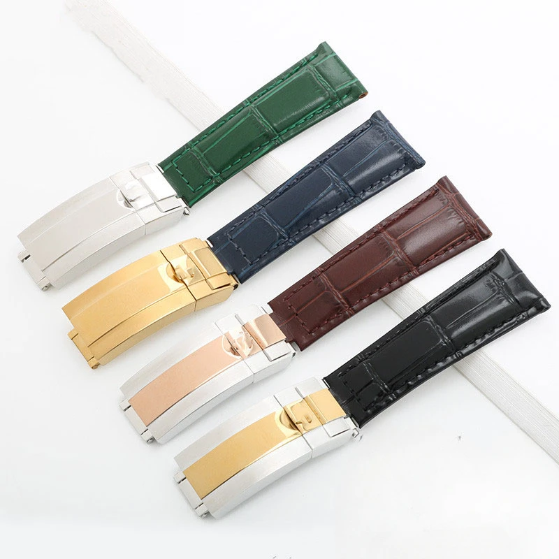 Cinturino In Vera Pelle Da 20Mm Per Rolex Gmt Submariner Series Uomo Donna Sport Cinturino Da Polso Cinturino Di Ricambio Accessori Per Orologi