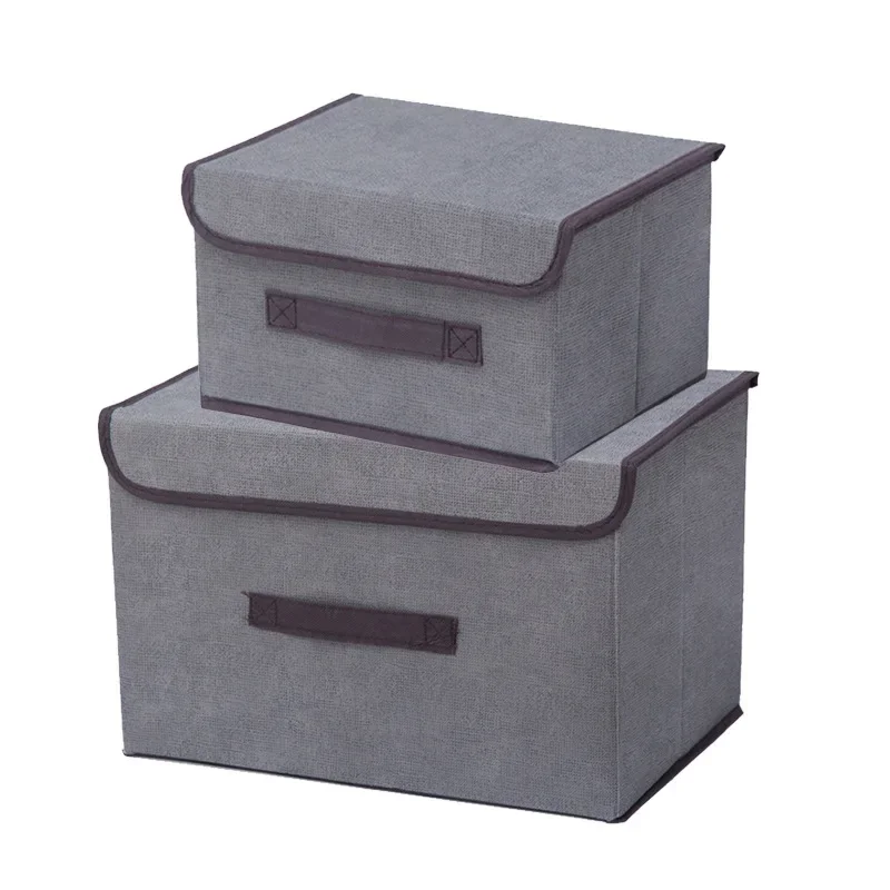 

Storage Organizer Cosmetics Fold Non-woven Fabric Storage Box Gray Home Supplies Clothing Underwear Sock And Kid Toy