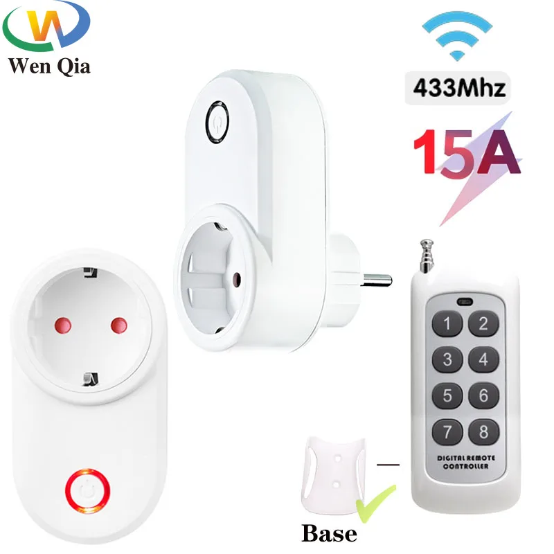 Wireless Remote Control Smart Socket EU UK French Plug Wall 433mhz  Programmable Electrical Outlet Switch 220v 230v LED