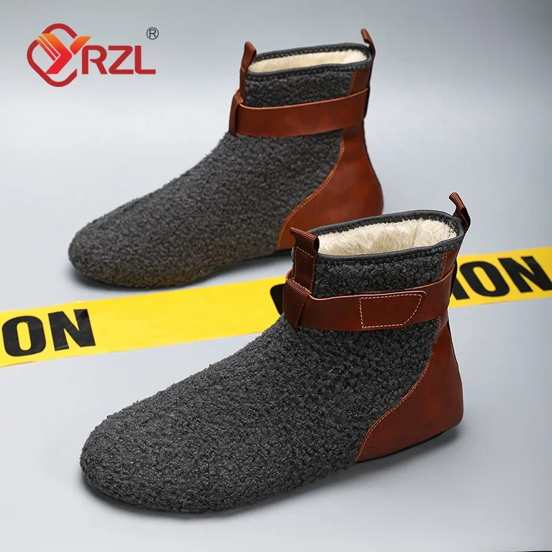 YRZL Men Shoes Winter Male Boots Men's Warm Slipper Flats Soft Non-slip Man Casual Shoes Comfortable Home Indoor Slippers Men — view 6