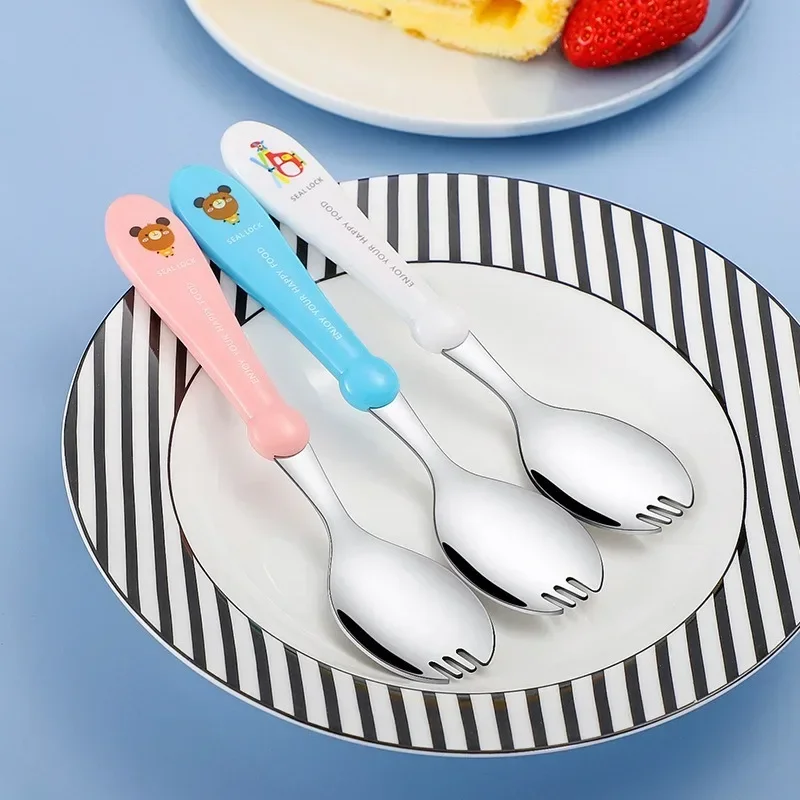 Stainless Steel Spoon Fork for Kids Portable Tableware