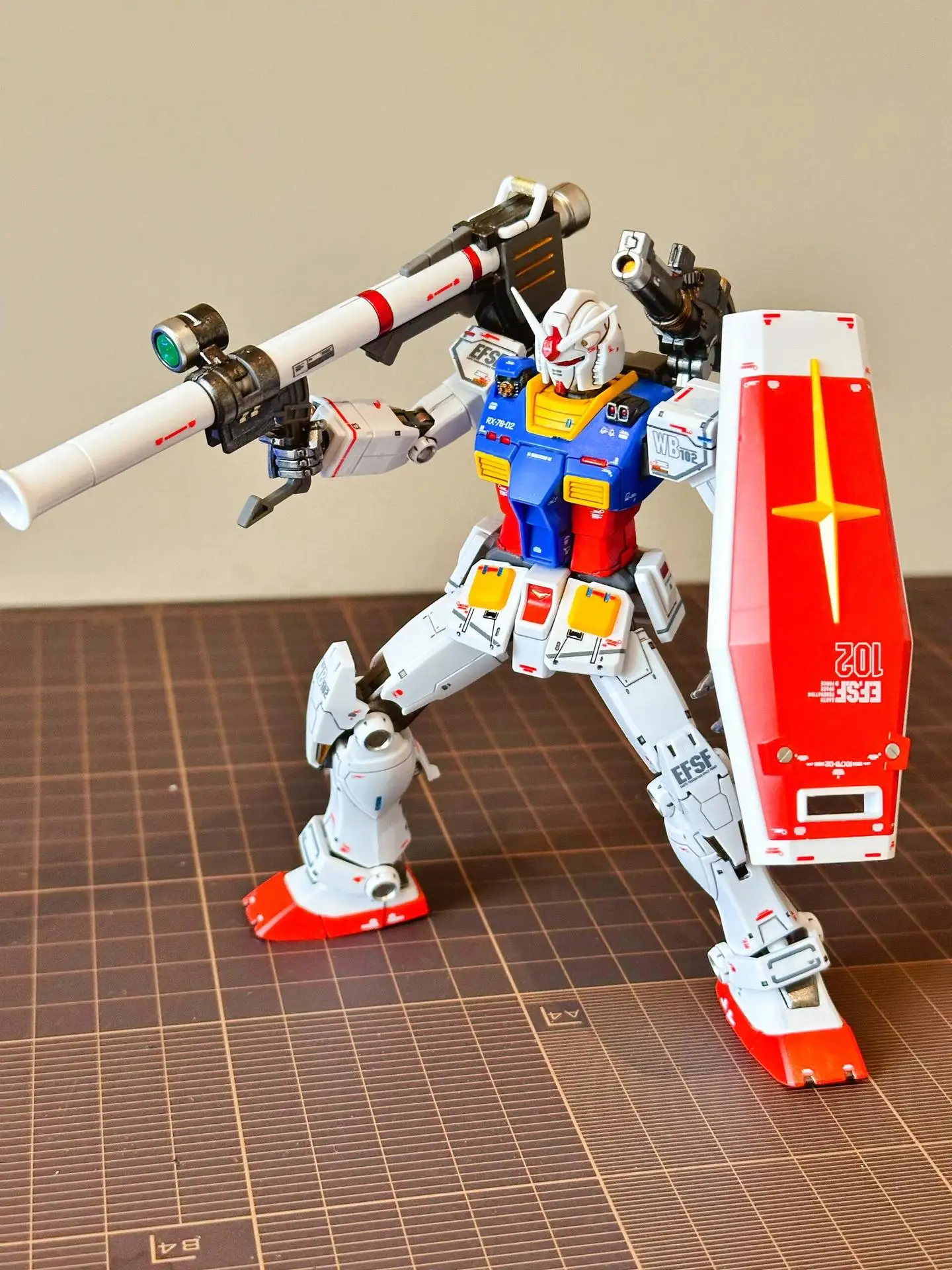 Bandai HGUC 1/144 RX 78 2 GTO Neugeborenen Yuanzu Modellbausatz mit Wasseraufklebern Animationsständer Sammlerfigur – Detail 4