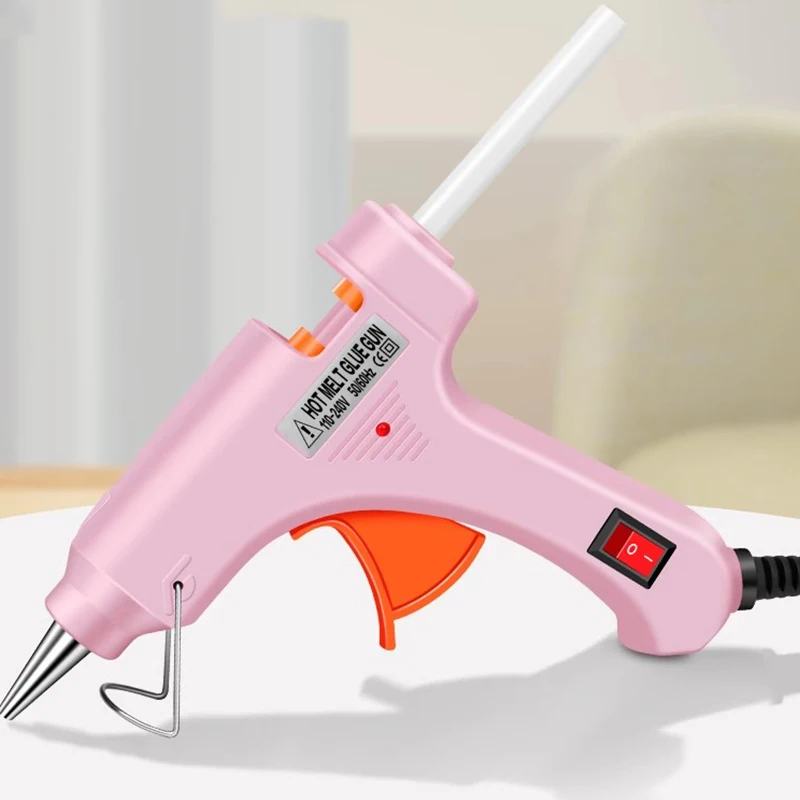 80W Hot Melt Glue Gun With 7MM Transparent Glue Stick Mini Gun Home Electric Heat Temperature Repair Tool Special Stick Set hot melt glue gun,hot glue gun,cordless glue gun
