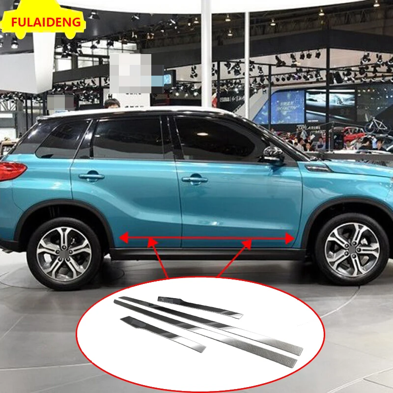 4pcs For Suzuki Vitara 2015 2019 stainless steel Outer Side Door Body