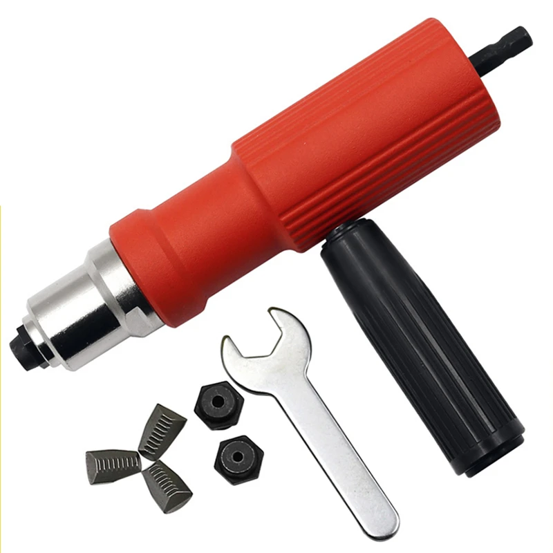 Rivet Gun Drill Adaptor Insert Riveting Adapter for Cordless Drill Riveter Gun with Handle Nail Gun Quick Back Nail Nut Riveter 2