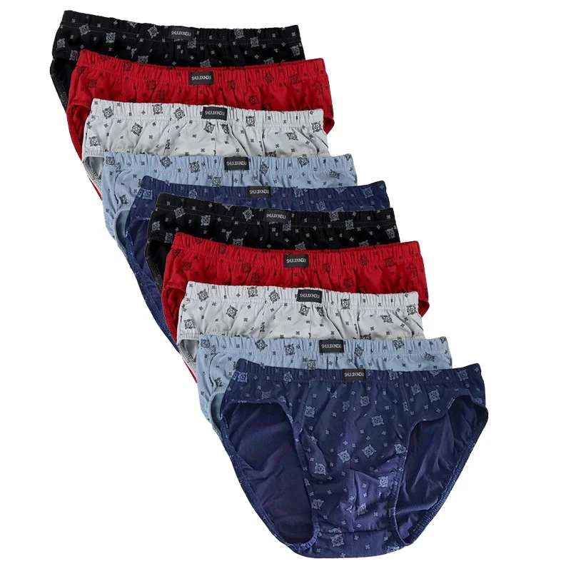 

10pcs/lot Men Underwear Briefs Cotton Mens Briefs Plus Size 3XL 4XL Men Underwear Panties Men's Breathable Panties Print Panty