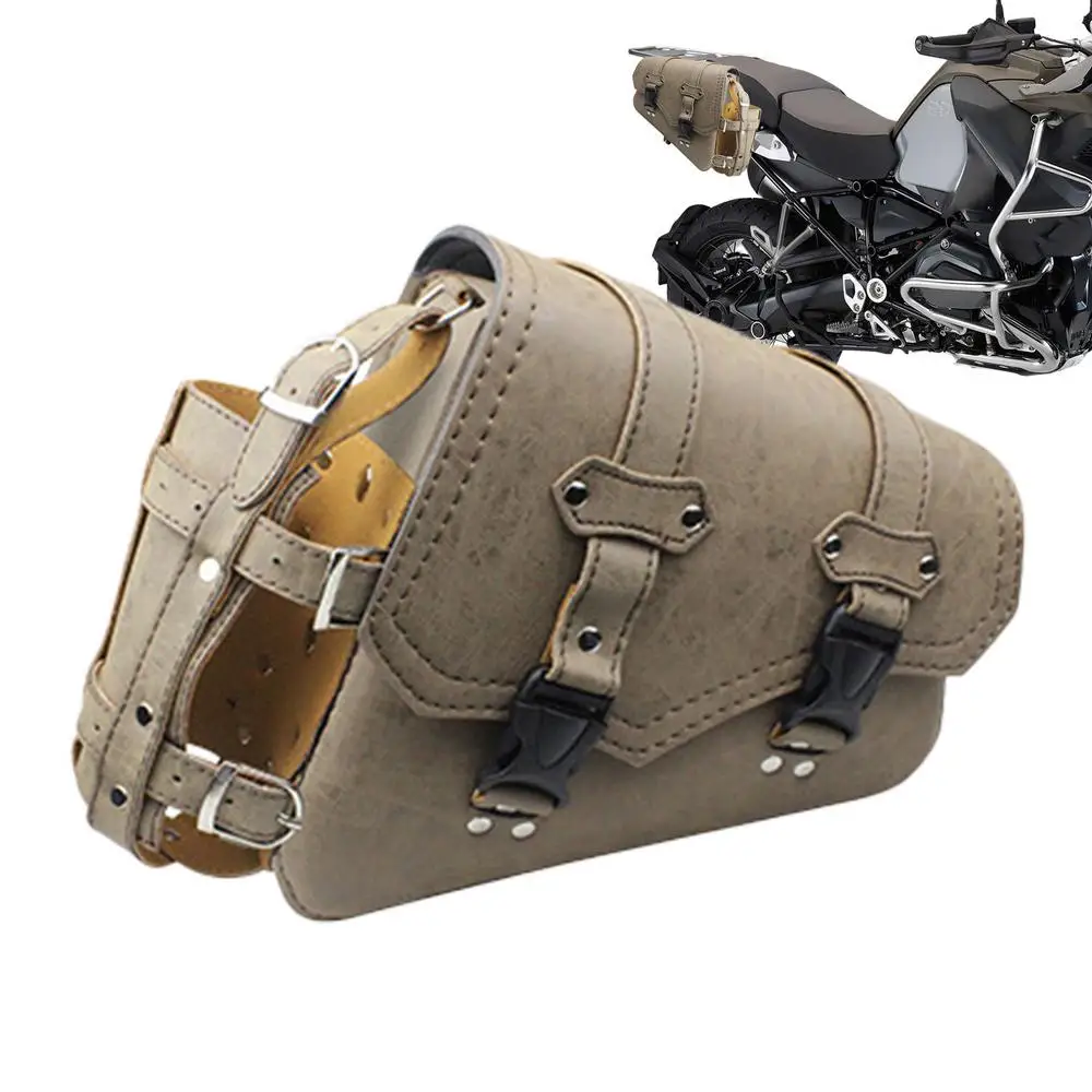 thumbnail image 1 of Bolsa lateral para motocicleta, bolsa de almacenamiento lateral para motocicleta, bolsa de herramientas lateral de cuero impermeable para motocicleta con soporte para botella, 1 of 5