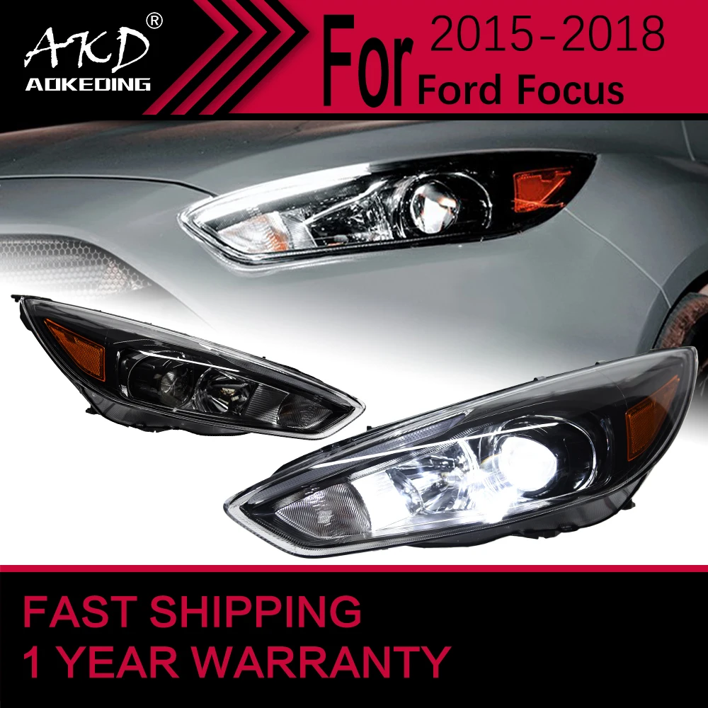 Car Lights for Ford Focus LED Headlight 2015-2018 Focus Head Lamp Drl ...