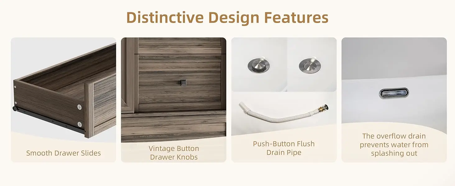 36 inch bathroom vanity with sink farmhouse grey