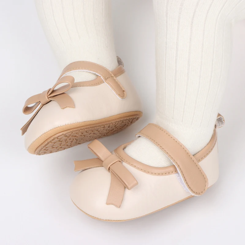 Infant Baby Girls Moccasins Cute Bowknot Soft Sole Flat Anti-Slip First Walker