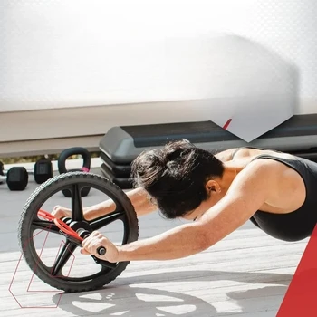 Tool Power Wheel for Full Body Functional Fitness Strengthen Abs, Core, Lower & Upper Body with Foot Straps
