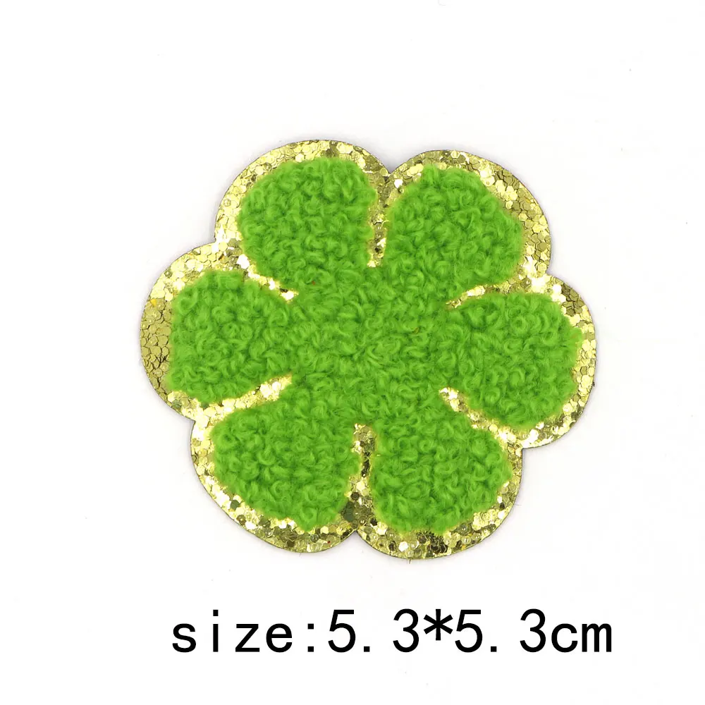 1pc goldene Kante runde Chenille Handtuch bestickt Eisen auf Patches für Kleidung Hut Kleidungs stück Applikation Dekor Aufkleber Handwerk Abzeichen – Detail 9