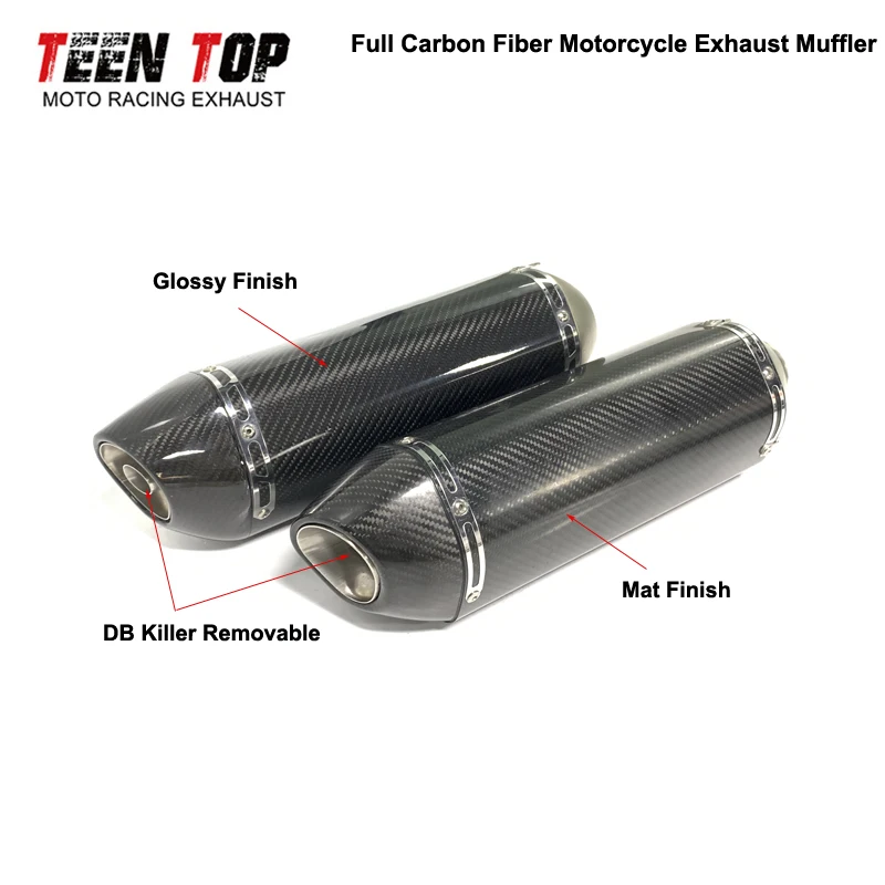 420mm Universal Carbon Fiber Motorcycle Exhaust System For Kawasaki ER6N Z900 Z750 ZX-10R Ninja650 Ninja400 R77 Yoshimural Tube - Image 2