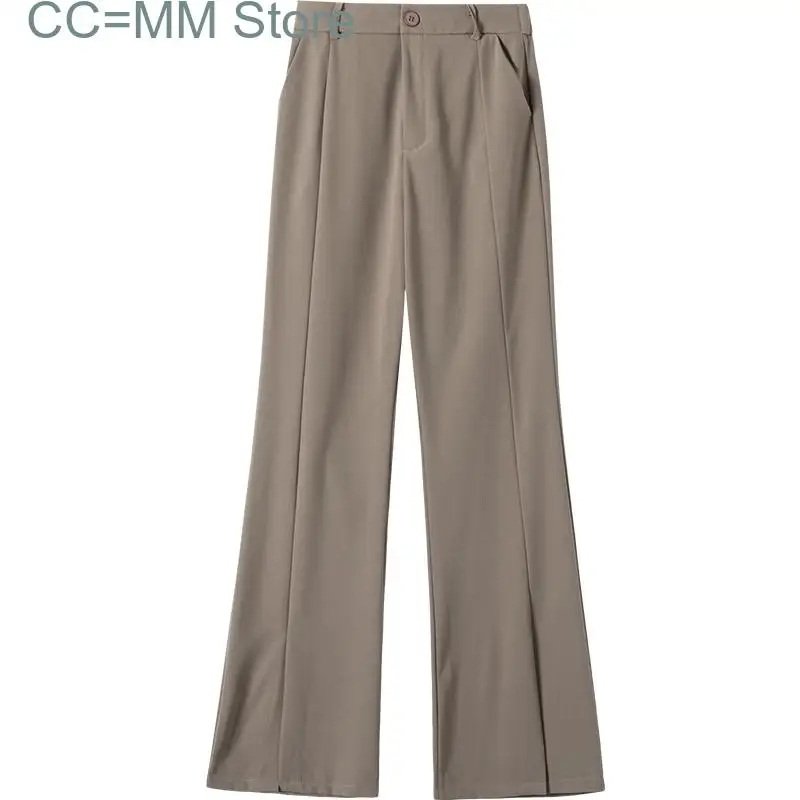 New Split Leg Suits Pants for Women Elegant Office Ladies Fashion High Waisted Pants Causal Wide Leg Flare Work Trousers