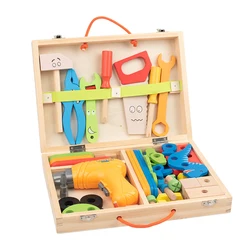 Educational Montessori Pretend Play Toolbox Set for Kids - Nut & Screw Assembly Simulation Tool (NB590C4)