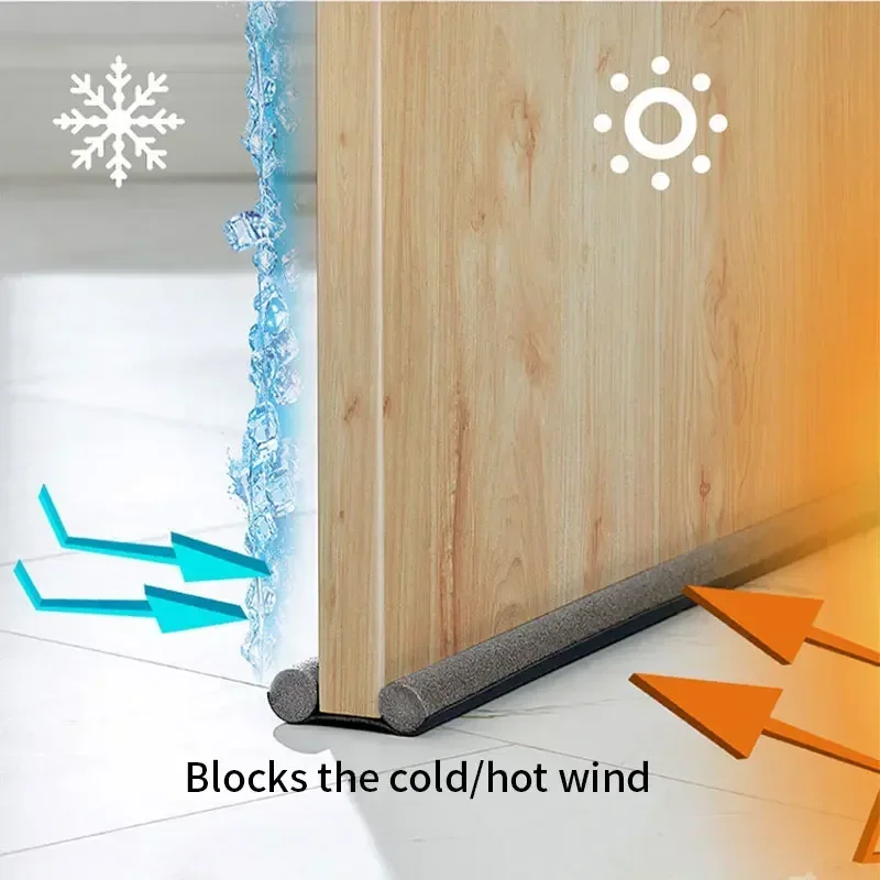 Flexible Cutable Door Bottom Weather Strip Noise Blocker Double Foam Stopper Sound Proof Dust Insulation Seal Strip Waterproof