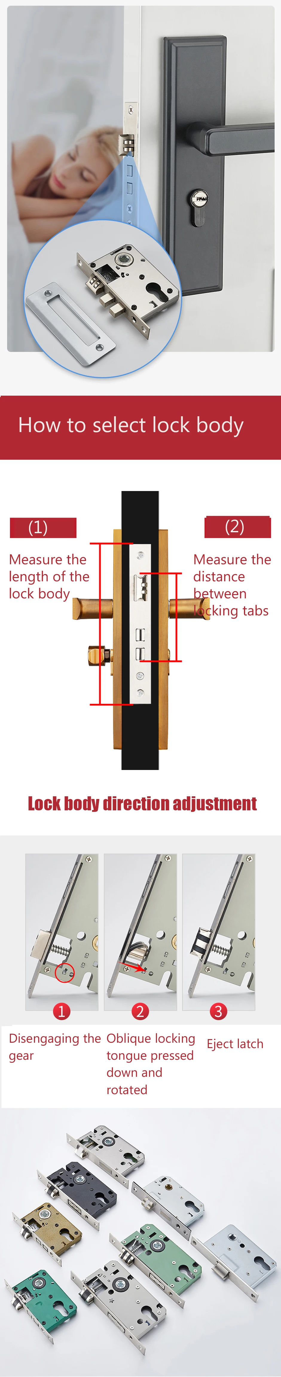 Porta De Madeira Handle Lock Acessórios Anti-colisão