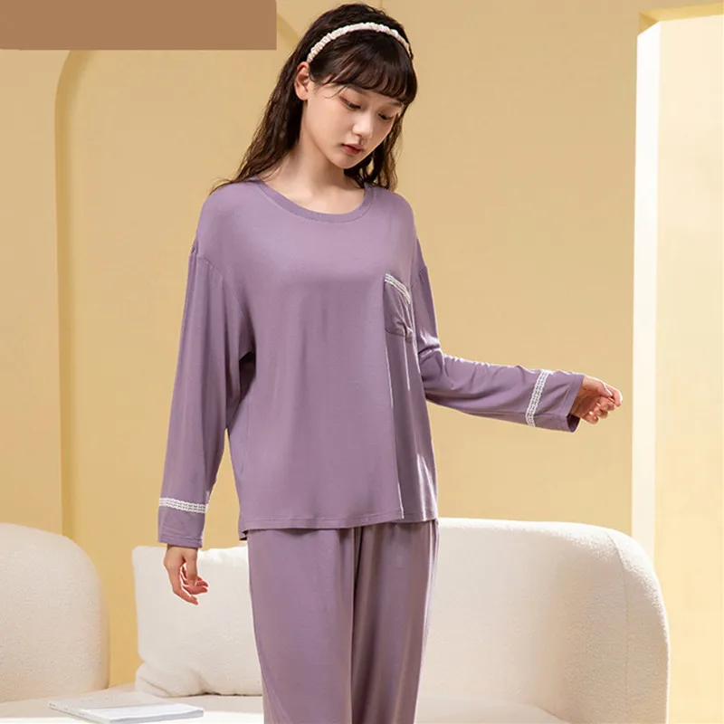 

Удобная Пижама для женщин, ночное белье, женская пижама, осенне-зимняя хлопковая Домашняя одежда, Новая высококачественная Пижама с карманами