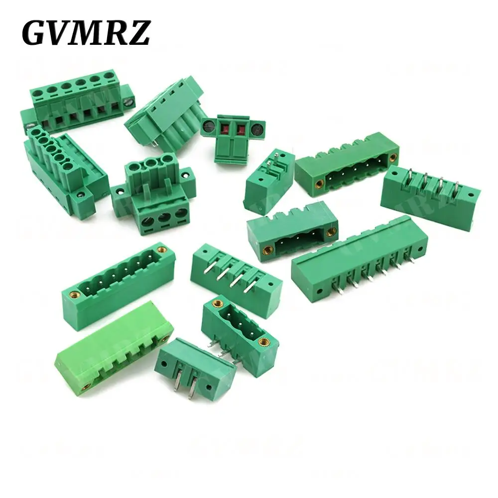 5PCS 5.08mm Pitch Wall Terminal Plug Connector with PCB Screw Terminal Block