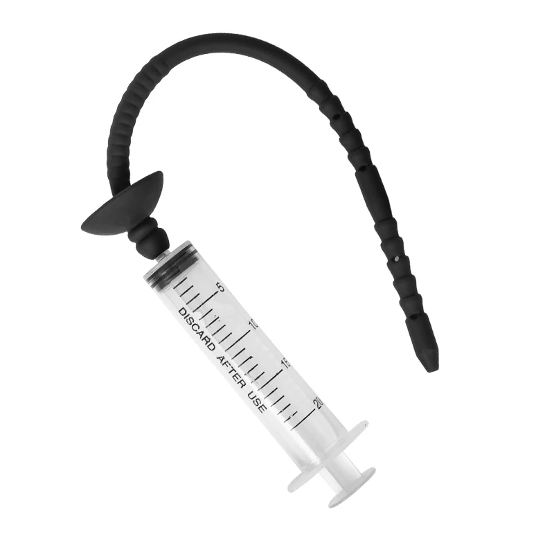 Silicone With Syringe Penis Plug Urethral Sounding Plug Dilator Urethra Ejaculation Uretre Probe Horse Eye Stick Sex Toy For Men