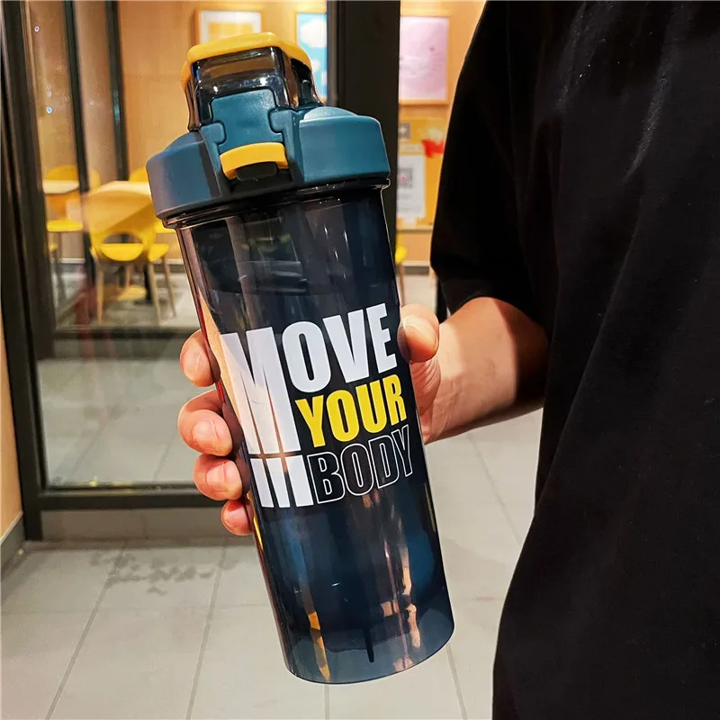 MTFun 800ml Shaker Bottle Plastic and Silicone Shaker Cup with