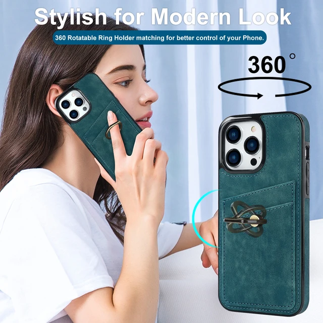 Soft Suede Leather Ring Holder iPhone Case