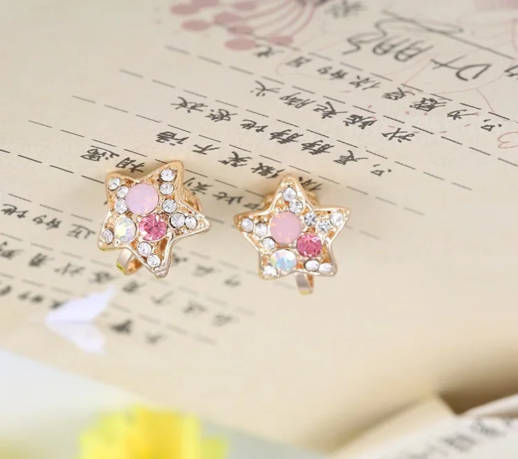 Korean Rhinestones Clip Earrings For Women Girl Party Jewelry Gift ear clip earrings clip earrings ear clip ear accessories