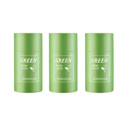 Green Tea Deep Cleansing Face Mask Stick - Pore Minimizer & Blackhead Remover, Hydrating Facial Treatment, 40g (3pcs)