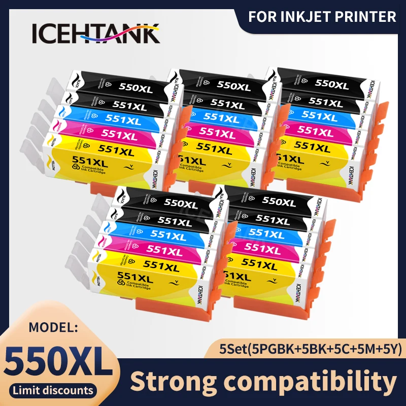 IcehtankFullInkCartridgePGI550CLI551PGI550XLCLI551XLFor
