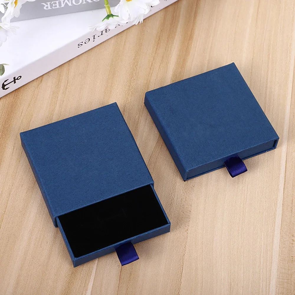 Creative מגירת תכשיטי אריזת תיבת שרשרת טבעות חרישת צמיד אחסון ארגונית תצוגת Stand מוצק צבע נייר מתנה 2022